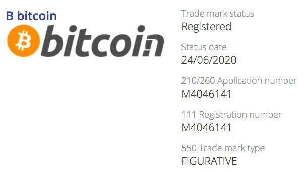 Bitcoin jetzt eingetragene Marke